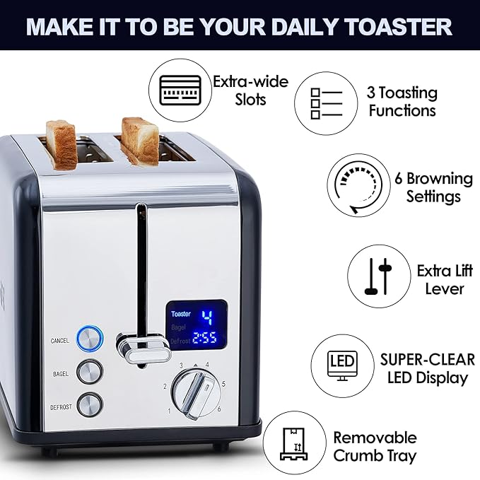 CUSIMAX 2 Slice Stainless Steel Toaster