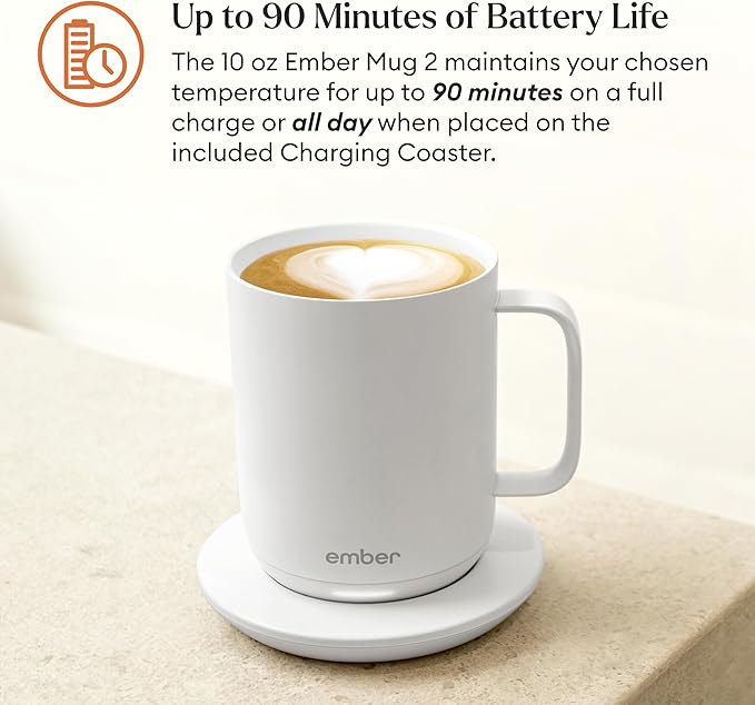 Ember Temperature Control Smart Mug 2, 10 Oz, App-Controlled Heated Coffee Mug