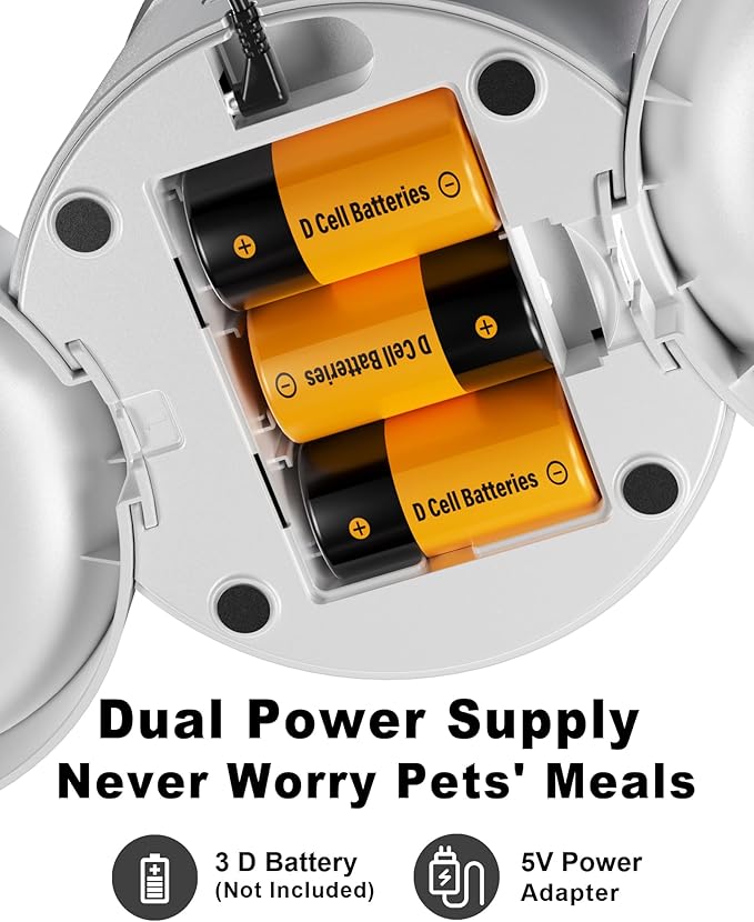 Automatic Cat Feeder for 2 Cats, 4.2L Dual Food Dispenser, Portion Control