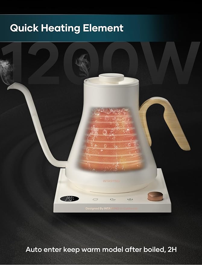 Electric Kettle, Gooseneck Electric Kettle, ±1℉ Precise Temperature Control