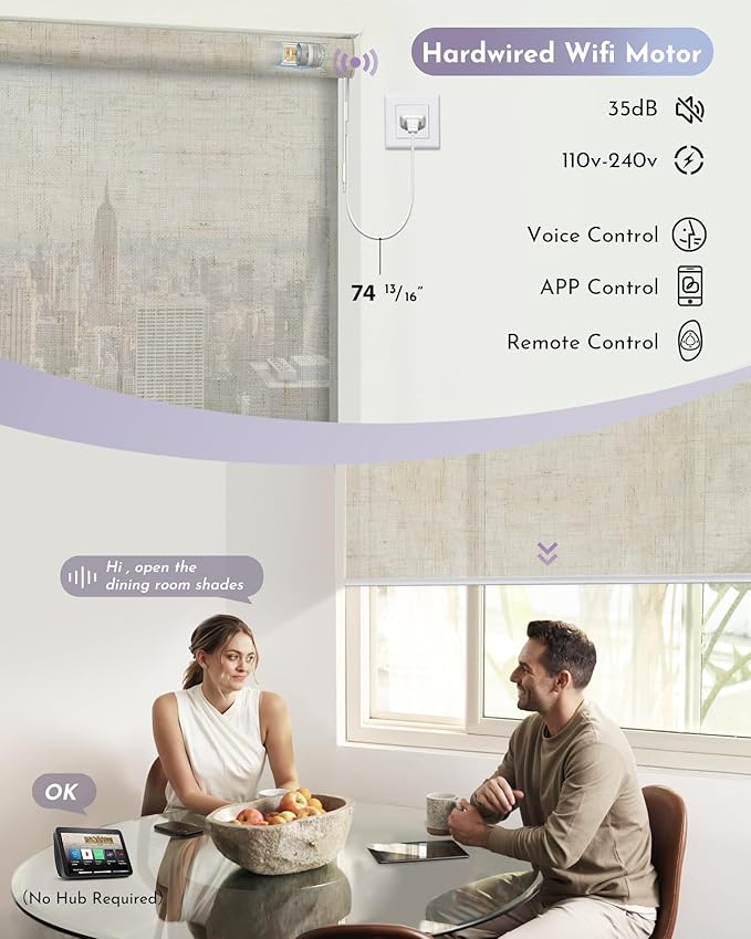 Graywind Motorized Semi Roller Shades Compatible