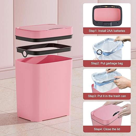 2 Pack 2.7 Gal Bathroom Trash Can