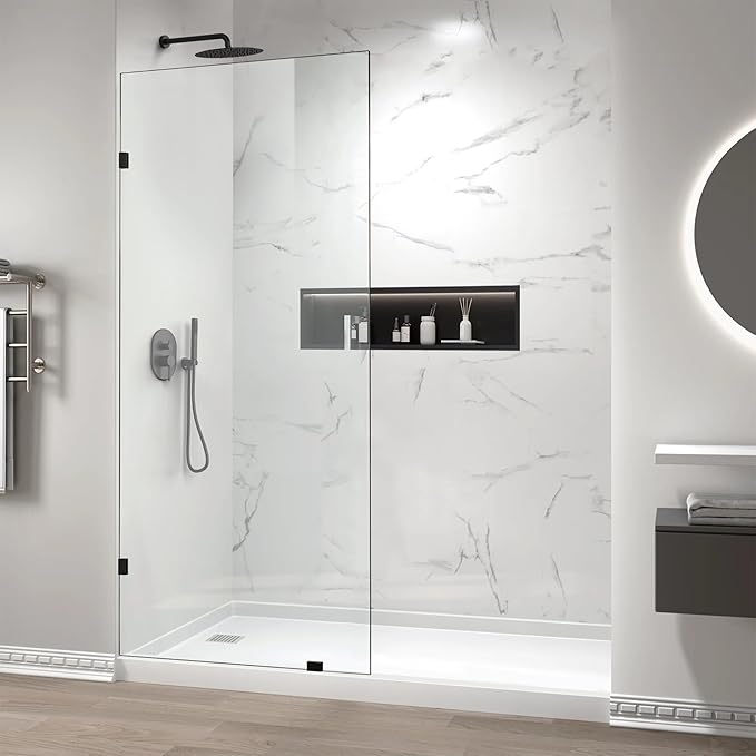 Bathroom Shower Glass Door 32" W×78.75" H, 3/8" Thick Clear Tempered Glass Panel
