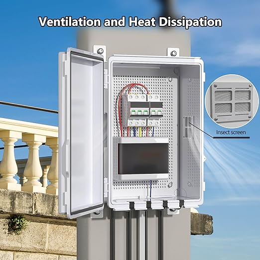 ABS Electrical Junction Box, Ventilated Design, Cable Grommets, IP65 Waterproof