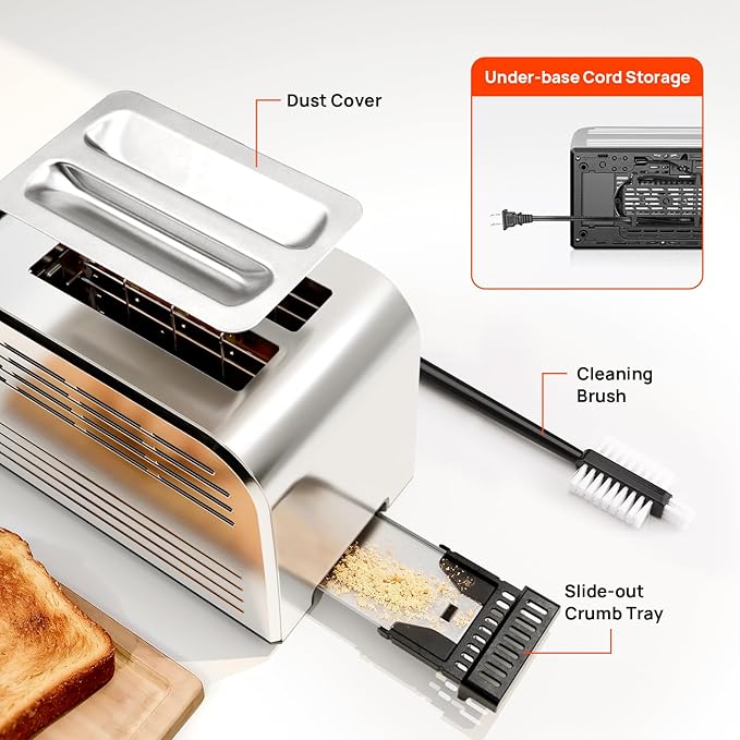 Toaster 2 Slice, Consciot Smart Touch Screen Toasters