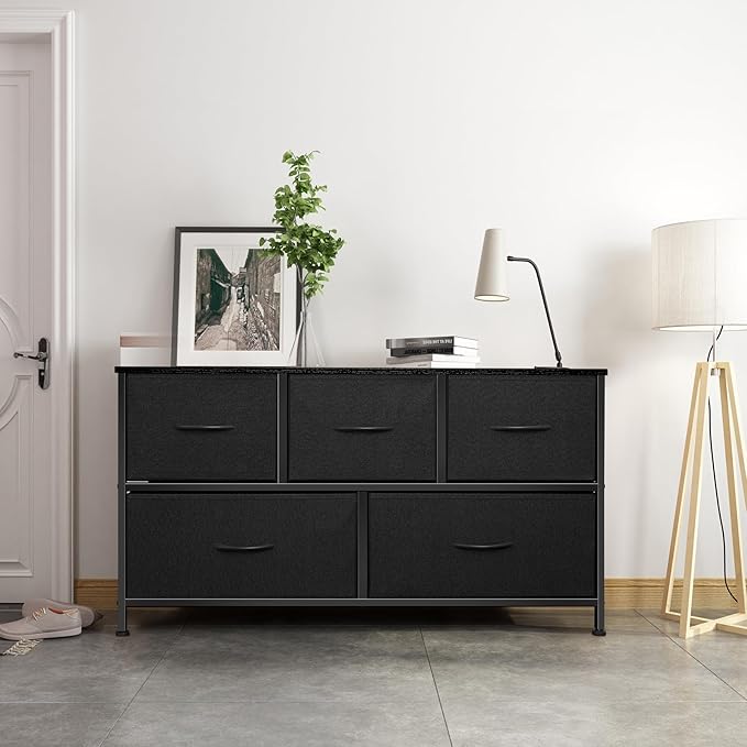 Dresser for Bedroom with 5 Drawers, Chest of Drawers, Storage Drawers Organizer