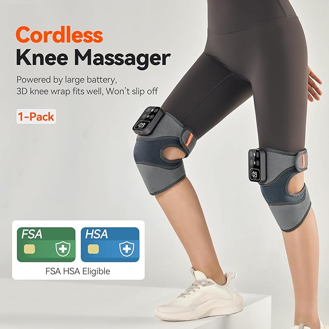 Cordless Knee Massager with Heat Vibration