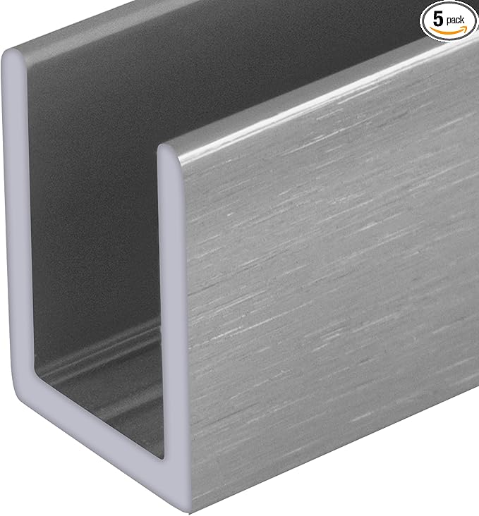 Brixwell SDCD38AB-CCP48-XCP5 Brushed Anodized 3/8" Fixed Panel Shower Door Deep