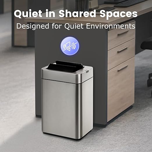 Sensor Trash Can with Butterfly Lid 2.6 Gallon Rectangular Automatic Garbage Can