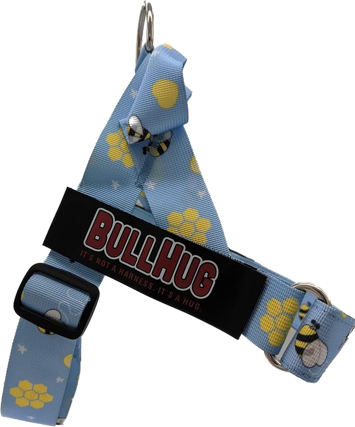 Adjustable Dog Harness– No Pull, No Choke – for English Bulldogs, French Bulldogs, Pugs & Broad-Chested Breeds – Easy, Safe Walks (Bumble BEE, XS)