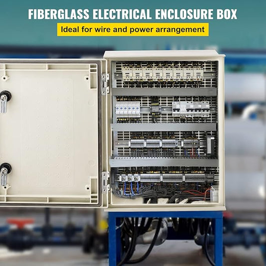 VEVOR Electrical Enclosure Box, 15.7'' ×11.8'' ×7.9'', Fiberglass Junction Box