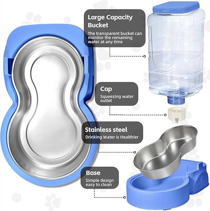HWONMTE Portable Automatic Cat Feeder and Water Dispenser