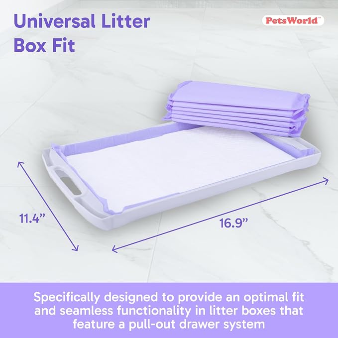 PetsWorld Universal Fit Cat Pad Refills for Litter Box, Fresh Scent, Odor Control, Pack of 50
