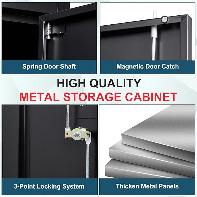 MIIIKO Black Garage Storage Cabinet