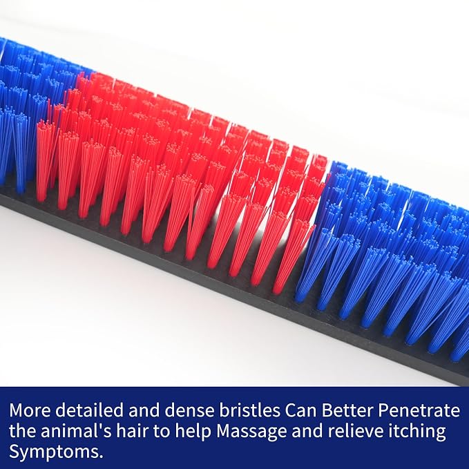 Livestock Scratch Brush With 16 Screws,Animal Back Scratching Brush for Cow,Cattle,Sheep, Horses,Pigs,Massage Grooming Tool (Blue, 4pcs)