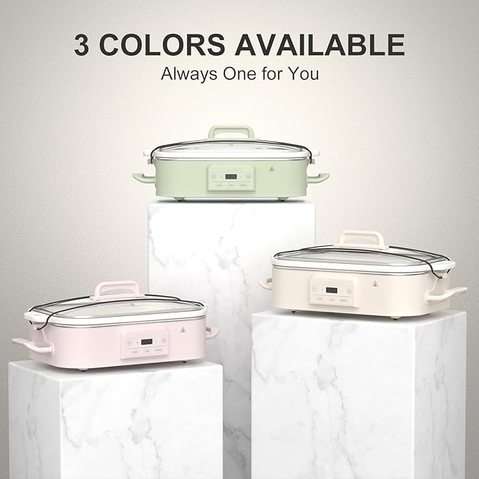 Magnifique 4 Quart Casserole Digital Slow Cooker, Premium Ceramic Bakeware