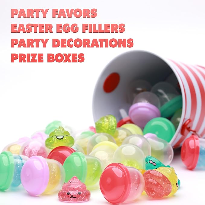 Unicorn Poop Mini Toys in Capsules - 50 Pcs of 1.1 Inch Acorn Capsule and Unicorn Toy Poop for Kids - Plastic Capsules for Toys Bulk - Vending Machine Refill