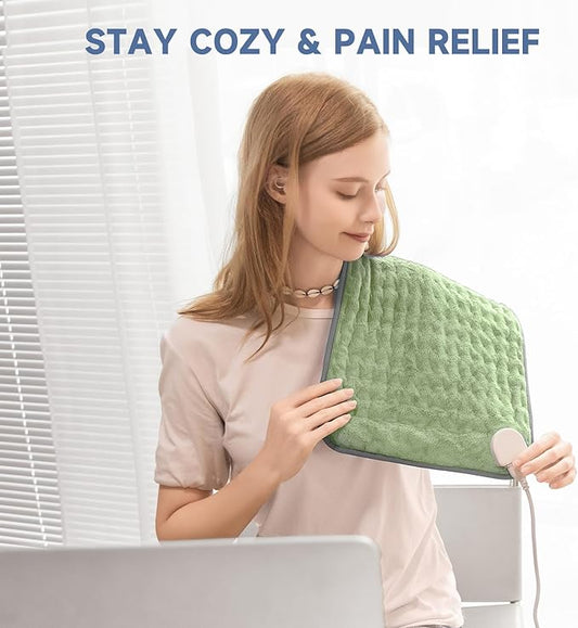 Electric Heating Pad for Pain Relief, Soft Heat Wrap for Neck, Moist/Dry Heat