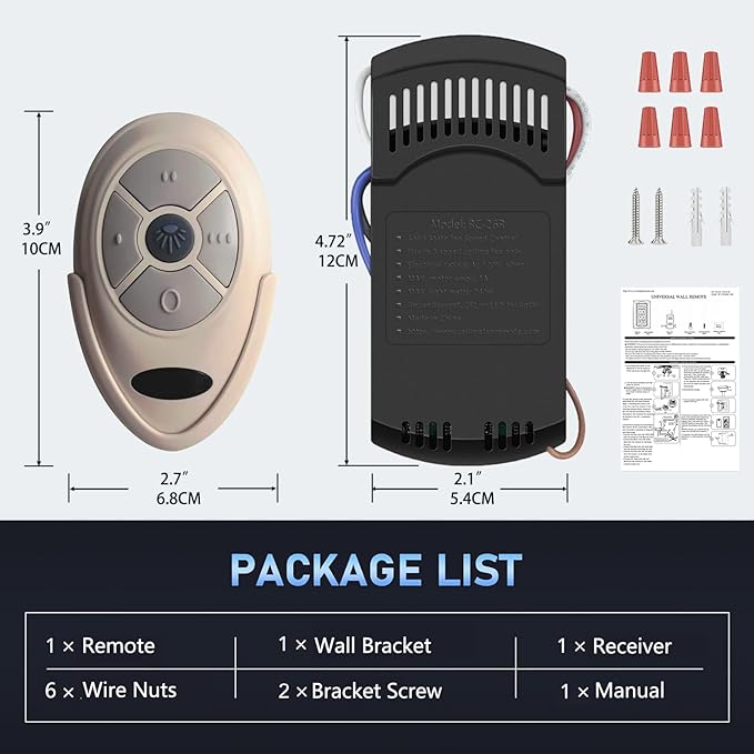 Universal Ceiling Fan Remote Control Kit Replacement