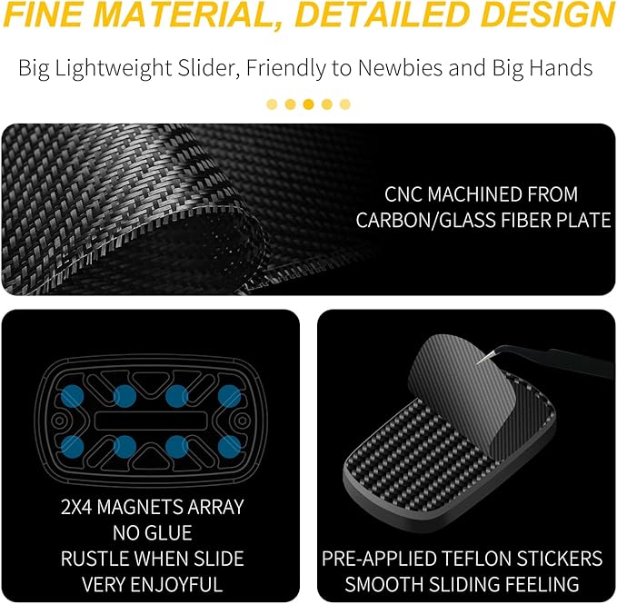 DjuiinoStar Silent Fidget Slider, CNC Machined Push Slider, Big&Lightweight