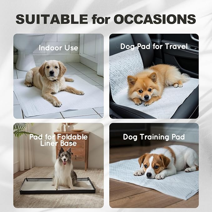 HQ4US 4LEGS Dog Pee Pads, Thick/Ultra Absorbent Puppy Dog Training Pads, Large Size 36”×24”,Odor Eliminating Gel, Deodorizing Factors, with Pet Inducer (105 Count)