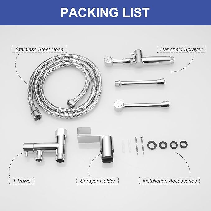 Chrome Handheld Bidet Sprayer Attachment