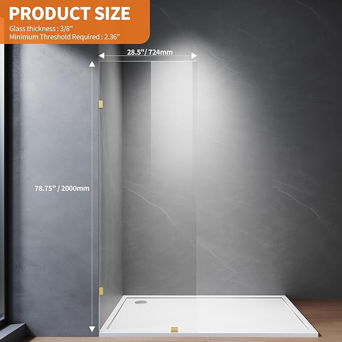 Shower Glass Panel, Fixed Shower Screen Panel
