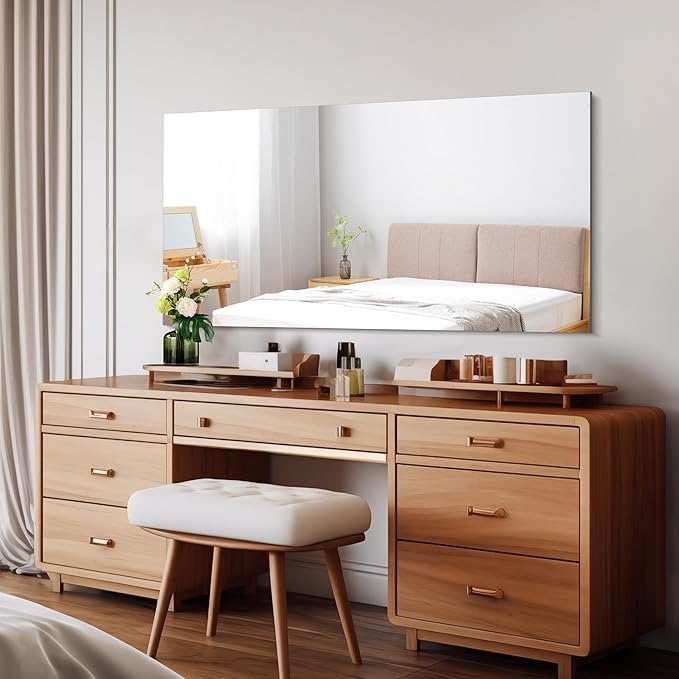 CILIBER Frameless Mirror, 24x48 Inch Large Bathroom Mirrors