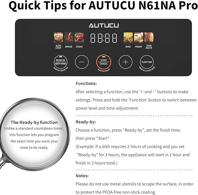 Slow Cooker 7 Quart | Programmable Multi-Cooker PFOA-Free Ceramic Coating
