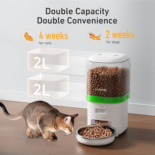 Automatic Cat Feeder - 4L Timed Auto Pet Feeder
