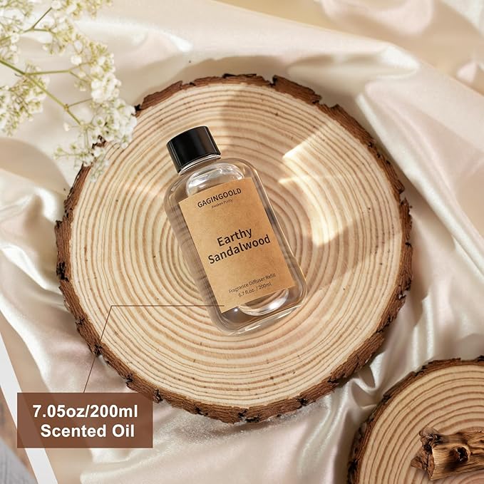 Earthy Sandalwood Scented Reed Diffuser Oil Refill