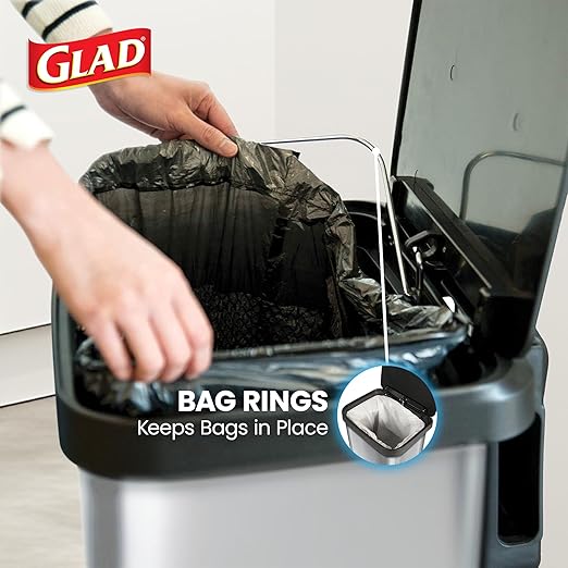 Glad GLD-74506 Stainless Steel Step Trash Can