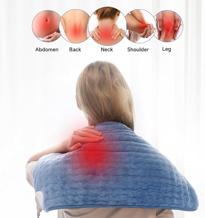 Heating Pad for Back, Electric Heating Pad for Back Pain Relief & Period Cramps