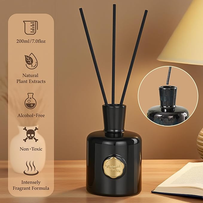 XEPTLE Reed Diffuser Set, 7.04 oz Oud & Bergamot Scent Diffuser