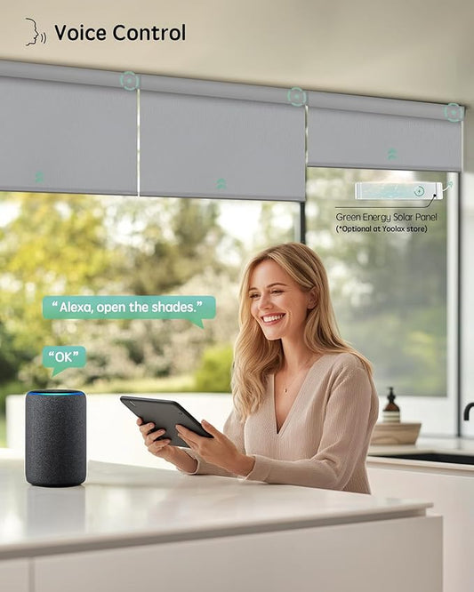 Yoolax Motorized Blinds with Remote, Waterproof Smart Blinds