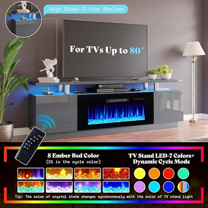 AMERLIFE Fireplace TV Stand