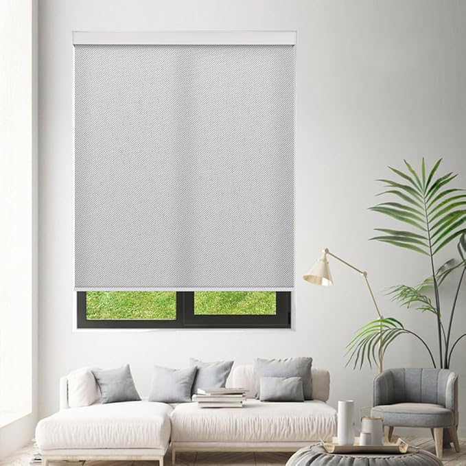 Tipiace Motorized Blinds with Remote Window Roller Shade Wireless Rechargeable