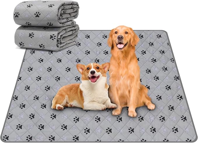 2 Pack 36"x 41" Waterproof Non Slip Wee pad,Reusable Washable Pee Pads for Dogs,Absorbent and Leakproof Training Mats for Potty, Bed, Sofa, Potty Training