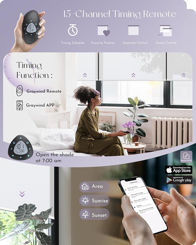 Graywind Motorized Light Filtering Shades Compatible