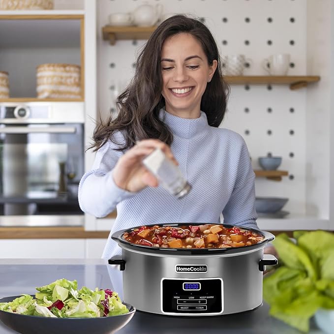 HOMECOOKIN 7-Quart Programmable Slow Cooker