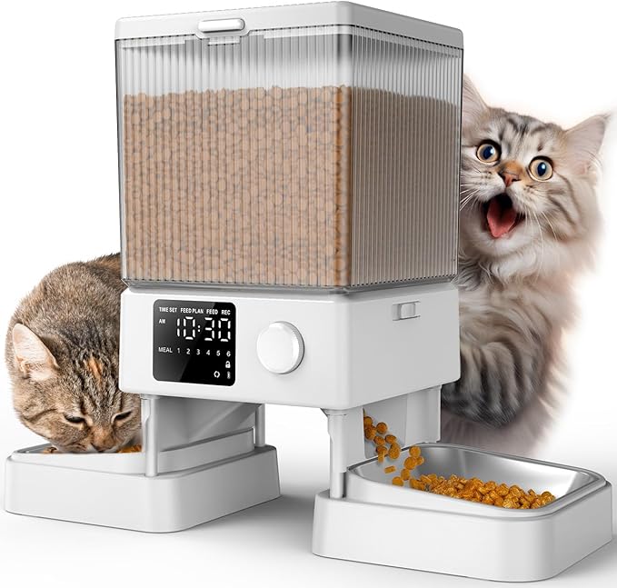 oneisall Automatic Cat Feeder for 2 Cats, 20 Cups/5L Automatic Cat Food