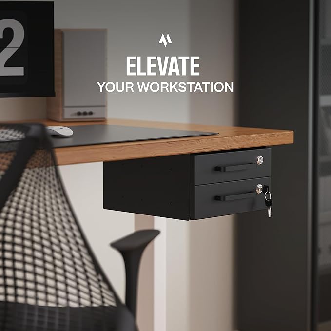 Under Desk Drawer Slide-Out – Lockable Metal Storage Drawers