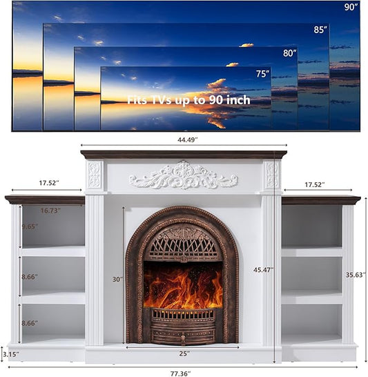 78" Birdcage-Style Electric Fireplace
