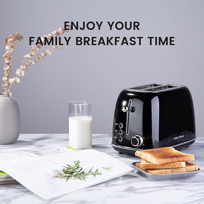 Roter Mond 2 Slice Toaster Retro Stainless Steel