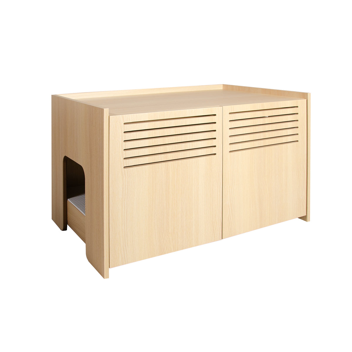 Modern Wooden Cat House with Scratching Pad , Cat Litter Box Enclosure, Spacious Hidden Cat Litter Box -33.46" x 21.06" x 21" , 45.87 lbs
