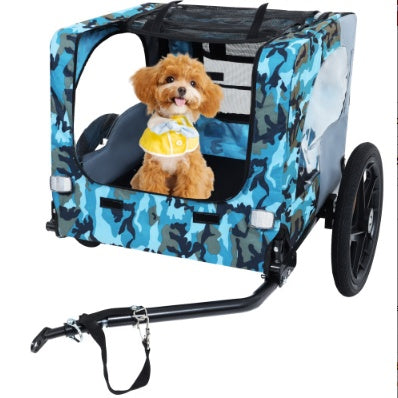 Utdoor Heavy Duty Collapsible Pet Bike Trailer With 16-Inch All Terrain Wheels & Universal Hitch Foldable Dog Cargo Carrier Cart For Bicycles