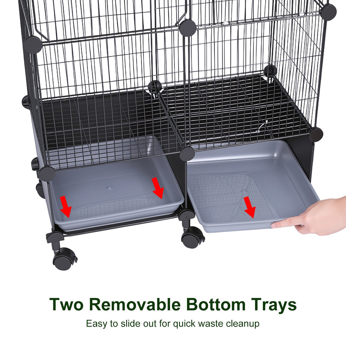 1Pc 46in Bird Cage Spacious Indoor Pet Bird House With 4 Wooden Perches 2 Slide-Out Tray 2 Water Bottle Feeder Lockable Wheels For Parrot Parakeets Cockatiel Lovebird Small Mid-Sized Birds