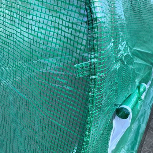 Outsunny 15x 7x 6.5 Walk-in Tunnel Hoop Greenhouse, Green House With Polyethylene PE Cover, Steel Frame, Roll-Up Zipper Door & Windows For Flowers, Vegetables, Tropical Plants, Green