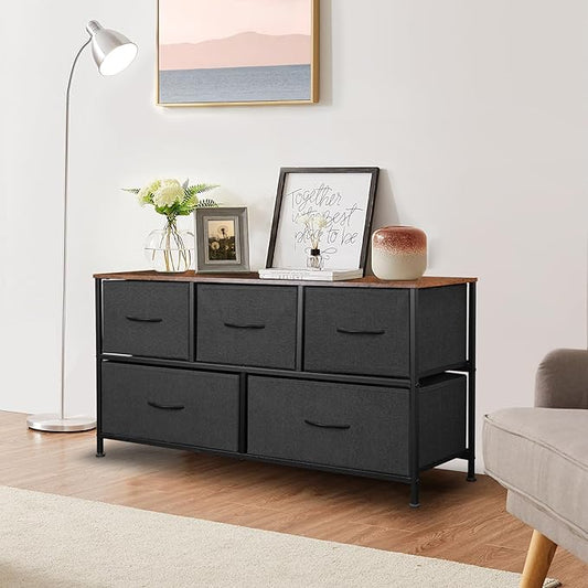 Dresser for Bedroom with 5 Drawers, Chest of Drawers, Storage Drawers Organizer