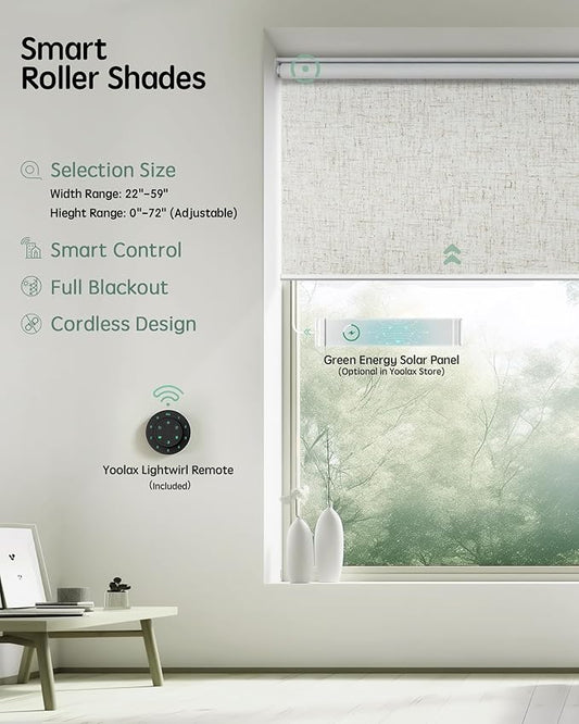Yoolax Motorized Blinds with Remote, Automatic Window Blinds Compatible with